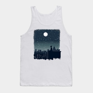 A silhouette of a person stargazing Tank Top
